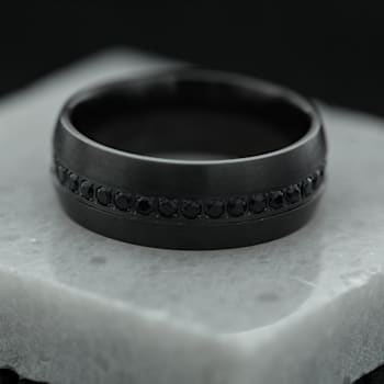 TALON Black Titanium Ring with Black Sapphires 8mm