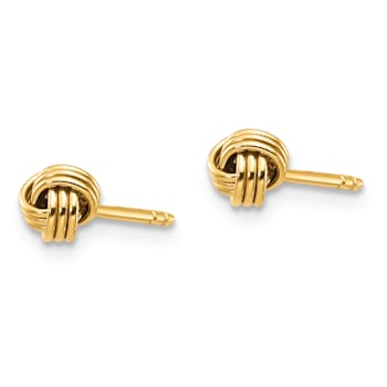14K Yellow Gold Polished Love Knot Post Earrings