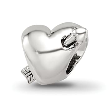 Sterling Silver Kids Heart with Arrow Bead