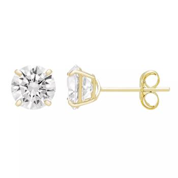 14k Yellow Gold Cubic Zirconia Stud Earrings - 3MM