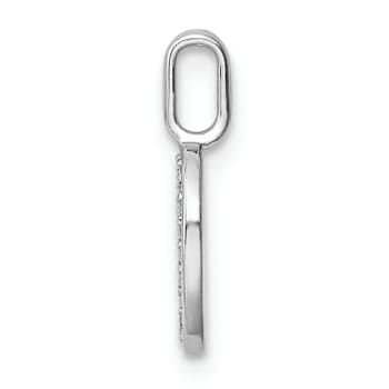 14K White Gold Diamond Letter 0 Pendant