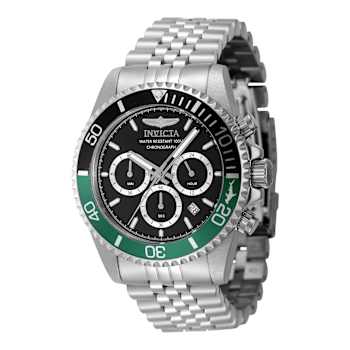 Invicta Pro Diver 43mm Black Dial Stainless Steel Band Quartz Watch