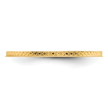 14K Yellow Gold 1.2mm Criss-Cross Pattern Stackable Expressions Band