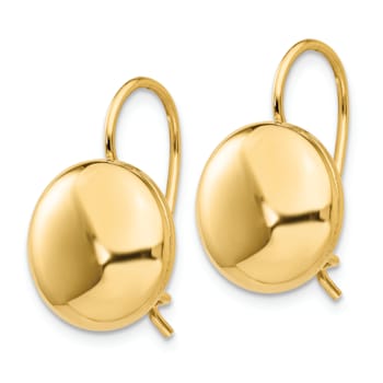 14k Yellow Gold Polished Button Earrings
