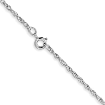 Rhodium Over 14k White Gold 1.15mm Solid Cable 22 Inch Chain