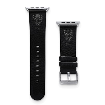 Gametime NHL Florida Panthers Black Leather Apple Watch Band (38/40mm
S/M). Watch not included.