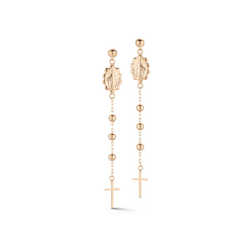 Sterling Statements 14K Rose Gold Over Sterling Silver Rosary Dangle Earrings