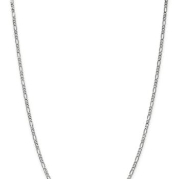 Rhodium Over 14k White Gold 2.5mm Figaro Link 18 Inch Chain