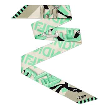 Fendi Wrappy Silk Edamame/Green Scarf