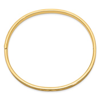 14k Yellow Gold 5mm Oversize Diamond-Cut and Brushed Concave Hinged
Bangle Bracelet