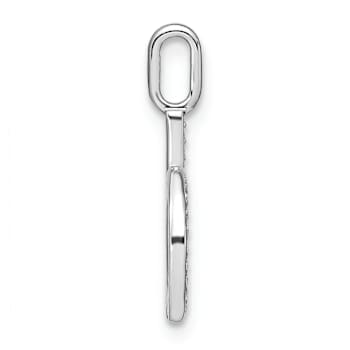 14K White Gold Diamond Lower Case Letter D Initial Pendant