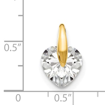 14K Yellow Gold Cubic Zirconia Children's Heart Pendant