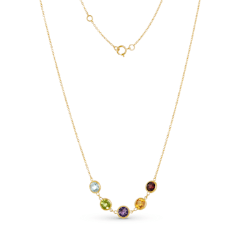 Multi-Gem 14k Yellow Gold 17" Necklace 4.65ctw