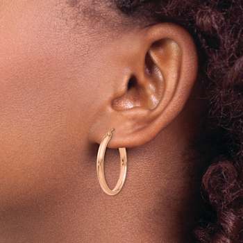 14k Rose Gold 1/1" Hoop Earrings