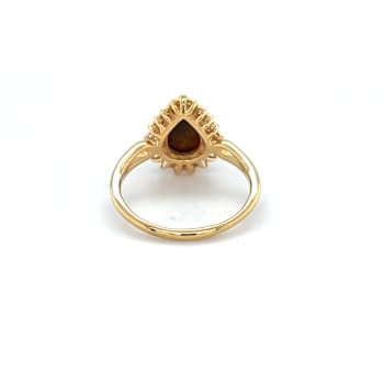 Golden Tiger Eye 10k Yellow Gold Over Sterling Silver Teardrop Ring