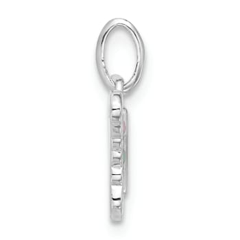 Rhodium Over Sterling Silver Multi-color Enameled Butterfly Children's Pendant