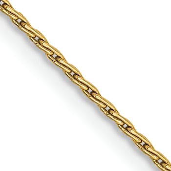 14k Yellow Gold 1mm Solid Round Parisian Wheat 24 Inch Chain