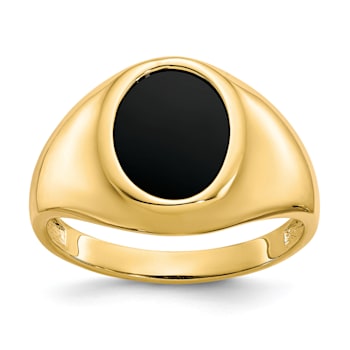 10K Yellow Gold Onyx Men's Ring