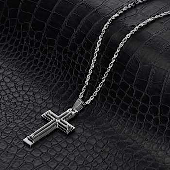 Invicta Men's Two-Tone Cross Pendant With Chain In Stainless Steel