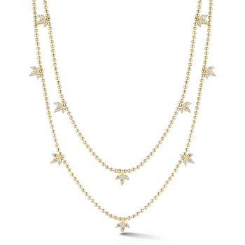 Rachel Zoe Double Layered Beaded Charm Necklace in 14K Gold Over
Sterling Silver