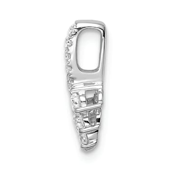 Rhodium Over 14K White Gold Lab Grown Diamond SI1/SI2, G H I, Small Leaf
Chain Slide 0.25ctw