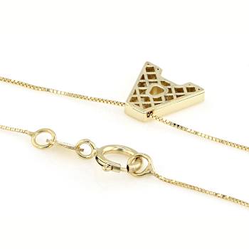 Block Letter A Initial Necklace In 10K Yellow Gold