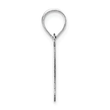 Rhodium Over 14k White Gold Polished Bubble Letter P Initial Pendant