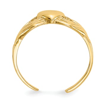 14K Yellow Gold Polished Claddagh Toe Ring