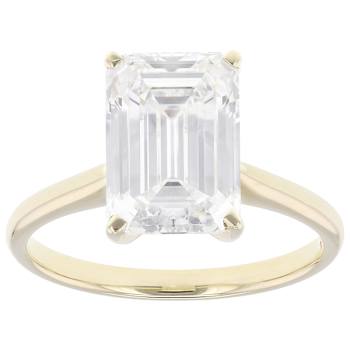 Lab-Grown Diamond Emerald-Cut Solitaire Ring In 14K Gold 5.00ct