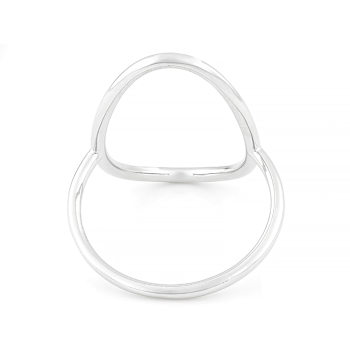 Sculptural Oval Open Design Ring In Sterling Silver