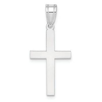 Rhodium Over 14k White Gold Polished Cross Pendant