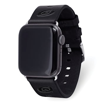 Gametime NHL Carolina Hurricanes Black Leather Apple Watch Band (38/40mm
S/M). Watch not included.