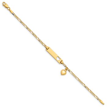 10k Yellow Gold Children's Figaro Link ID Bracelet