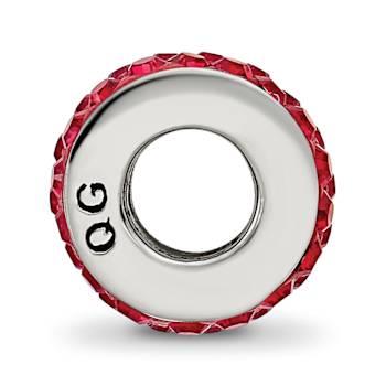 Sterling Silver Reflections Red Double Row Preciosa Crystal Bead