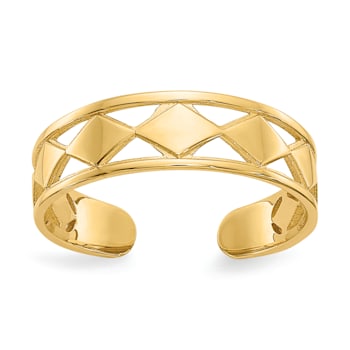 14K Yellow Gold Diamond Shapes Toe Ring