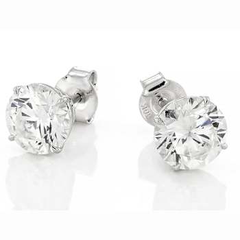 Timeless Lab-Grown Diamond Solitaire Stud Earrings 3ctw In 10K White Gold