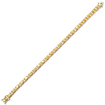 Citrine Color CZ Tennis Bracelet In 14K Gold Over Sterling Silver