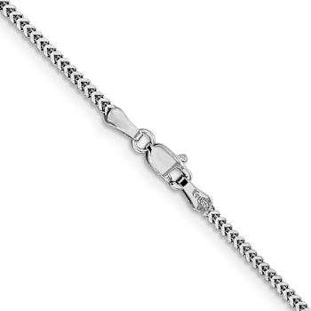 Rhodium Over 14k White Gold 1.4mm Solid Franco 22 Inch Chain