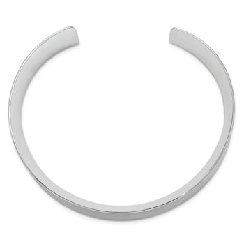 Rhodium Over Sterling Silver Polished 20mm Cuff Bracelet