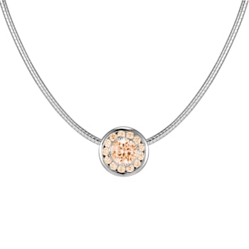 Champagne Cubic Zirconia Rhodium Over Silver Necklace 1.54ctw