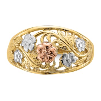 14K Floral Dome Ring