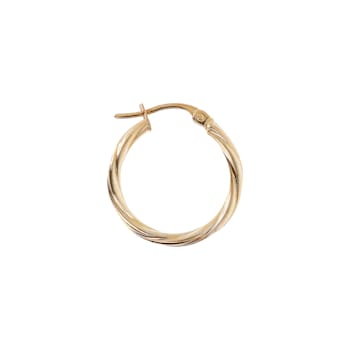 14K Yellow Gold 3/4" Twisted Round Hoop Earrings