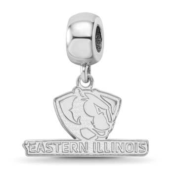 Sterling Silver Rhodium-plated LogoArt Eastern Illinois University Small
Dangle Bead