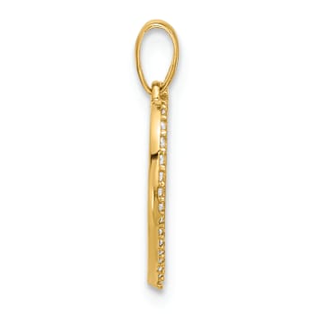14k Yellow Gold Polished Cubic Zirconia Heart Pendant