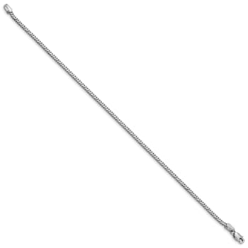 Rhodium Over 14k White Gold 1.4mm Franco Link Bracelet