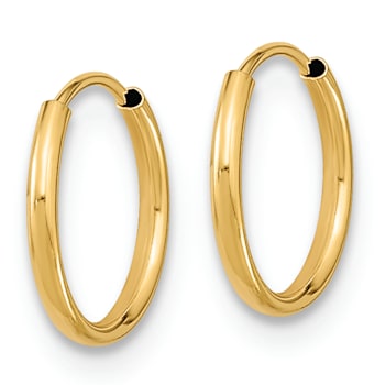 14K Yellow Gold Endless Hoop Earrings
