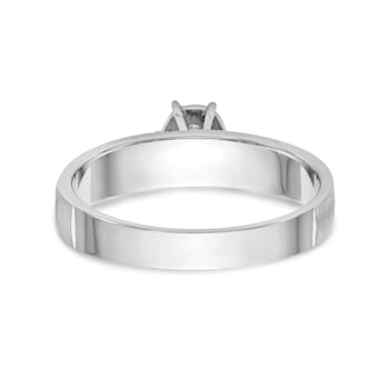 Rhodium Over 14K White Gold AA Quality Trio Engagement Ring 0.05ctw