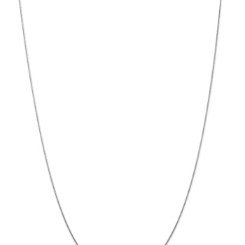 Rhodium Over 14k White Gold 0.8mm Solid Round Snake 14 Inch Chain