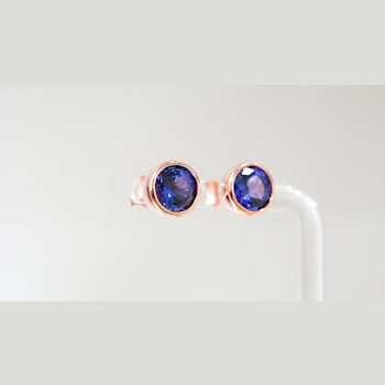 Tanzanite Round 18K Rose Gold Over Sterling Silver 8MM Studs Earrings,
4.46 ctw