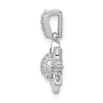 Rhodium Over 14k White Gold Diamond Fancy Sun and Star Pendant